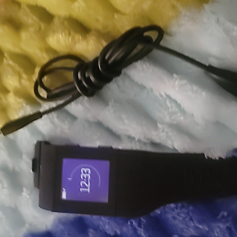 Fitbit Surge FB501 Fitness‎ Superwatch Tracker Silver Black Band Heart Rate GPS